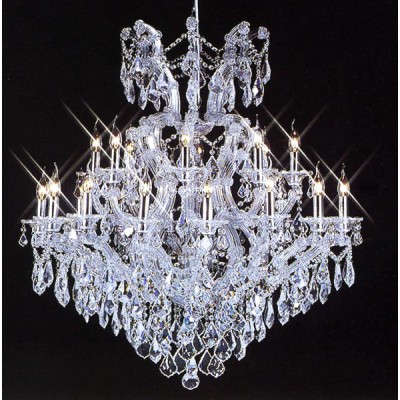 Polished chrome Maria Theresa chandelier dressed with chinese number one crystal