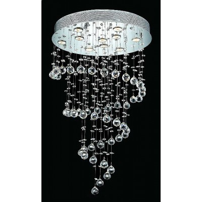 10 light polished chrome Contemporary spiral Crystal Chandelier 