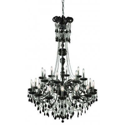 24 Lights Versailles Crystal chandelier in balck finish