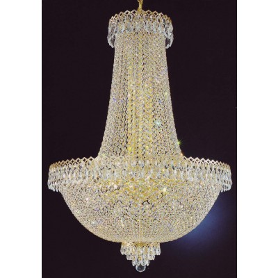 21 lights crystal chandelier in gold plated finish