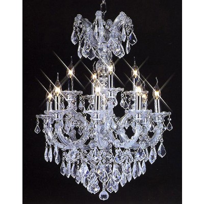 Polished chrome Maria Theresa chandelier dressed with chinese number one crystal