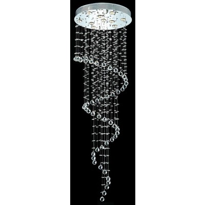 10 light polished chrome Contemporary spiral Crystal Chandelier 