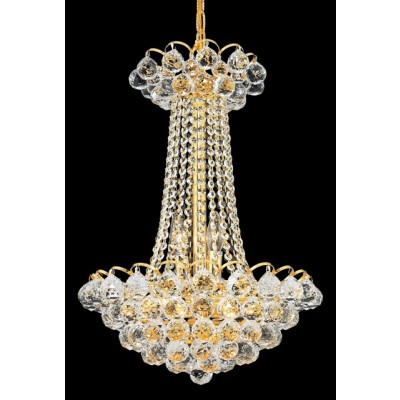 6 Lights crystal chandelier gold plated