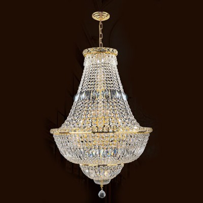  22-Light Gold Finish with Clear-Crystals Chandelier