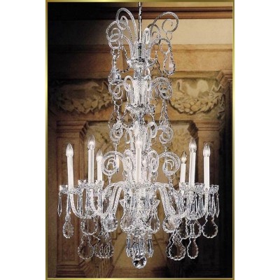 8 Lights Bohemian Crystal chandelier in polished chrome finish