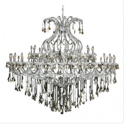 Forty-Nine Light 72-Inch Chandelier with Royal Cut Golden Teak Smoky Crystal
