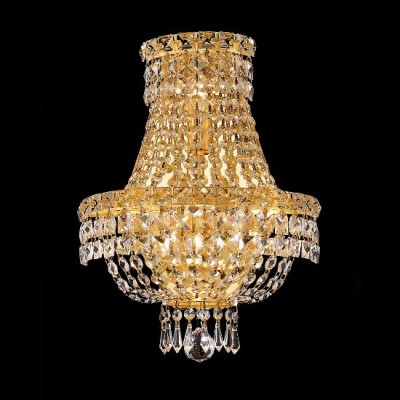 3 Light Tranquil Crystal Wall Sconce in gold plated finish