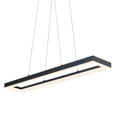 Satin Black LED 43-Inch Rectangular Pendant