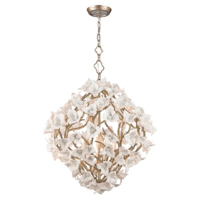Silver Leaf 26-Inch Six-Light Pendant
