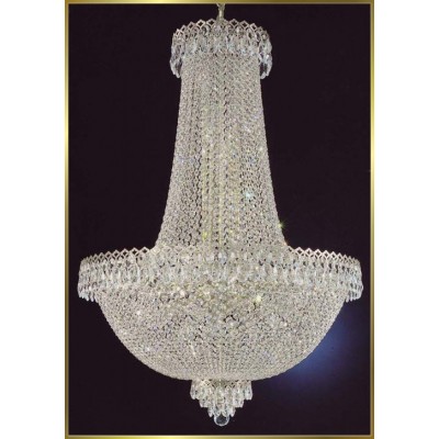 21 lights crystal chandelier in polished chrome finish