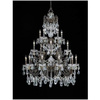 Bronze Clear Swarovski Strass Crystal Twenty-Light Chandelier