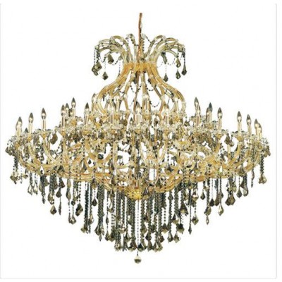 Gold Forty-Nine Light 72-Inch Chandelier with Royal Cut Clear Crystal