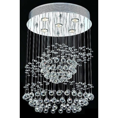 4 light polished chrome Contemporary galaxy Crystal Chandelier 