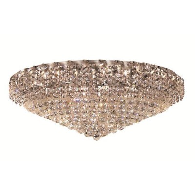 Belenus Chrome Twenty-Eight Light 36-Inch Flush Mount with Royal Cut Clear Crystal