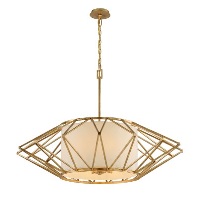 RusticGold Leaf Eight-Light Pendant