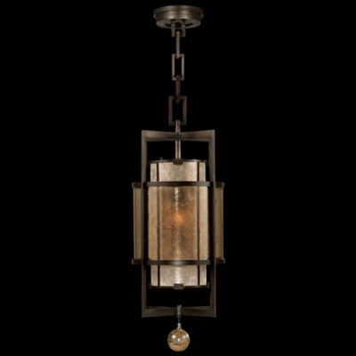 Moderne One-Light Lantern in Brown Patinated Bronze Finish
