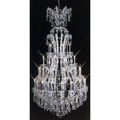 Polished chrome Maria Theresa chandelier dressed with chinese number one crystal