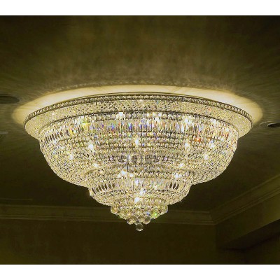 35 Light Crystal flush mount ceiling basket with chrome finish