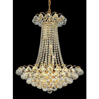 13 Light crystal chandelier gold plated