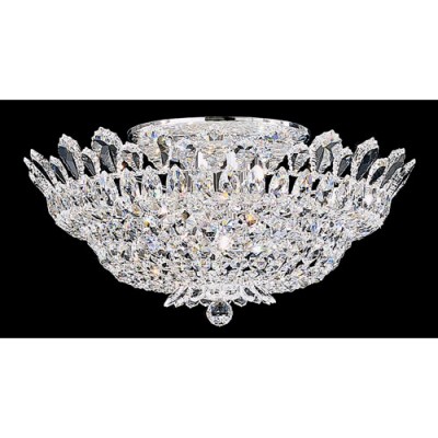 Schonbek Trilliane Silver 10-Light Crystal Swarovski Elements Semi-Flush Light, 24W x 10.5H x 24D