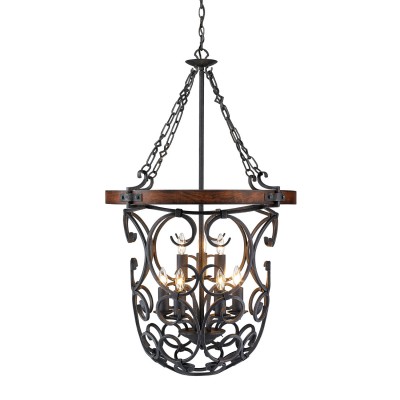 Madera Black Iron Nine-Light Pendant
