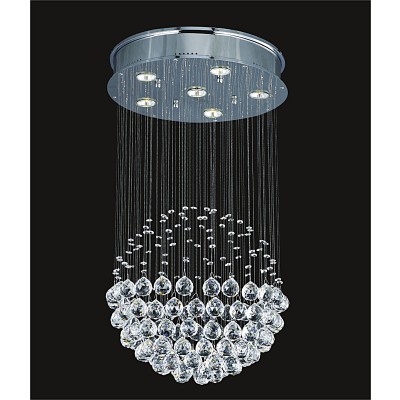 6 light Galactic Crystal Chandelier chrome plated base