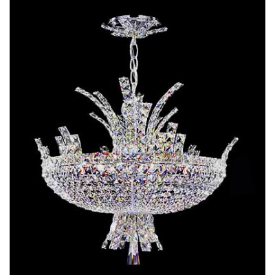 8 light basket crystal chandelier in chrome finish