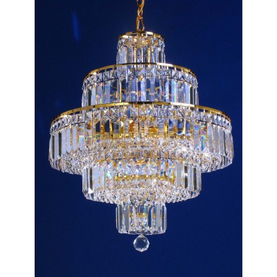 12 lights crystal chandelier in gold plated finish