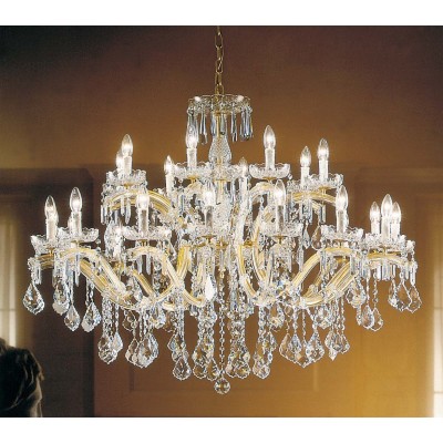 24 Lights Maria Theresa crystal chandelier dressed with clear crystals