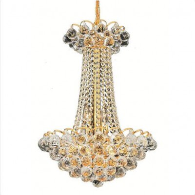 Gold Nine-Light 16-Inch Chandelier with Swarovski Strass Clear Crystal