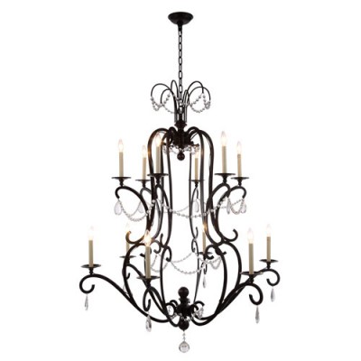  Bronze 43-Inch 12-Light Chandelier