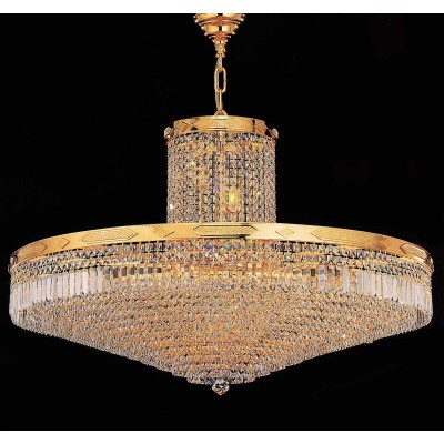 18 light crystal chandelier in gold plated finish