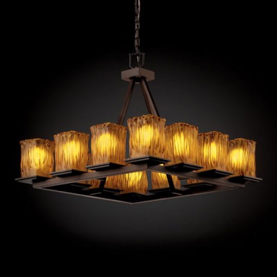 Group Veneto Luce Montana 12-Light Dark Bronze Short Ring Chandelier