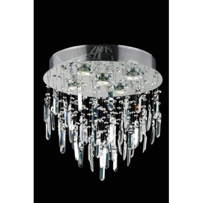 Galaxy Swarovski Elements Crystal Chrome Five Light 16-in Flush Mount Fixture