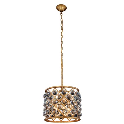 Madison Golden Iron 14-Inch Four-Light Pendant with Clear Crystal