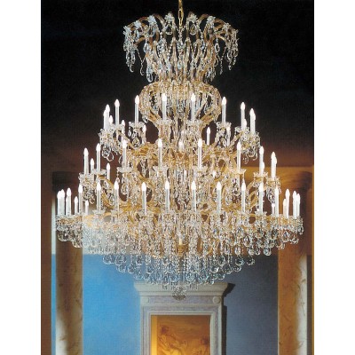 73 Lights Maria Theresa large crystal chandelier droped with hand-cut crystals