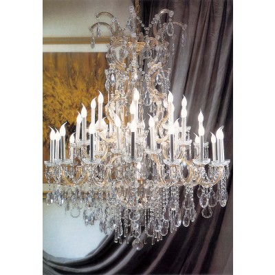 41 Lights Maria Theresa crystal chandelier dressed with clear crystals