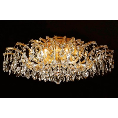 6 Light Maria Theresa Crystal flush mount with gold finish