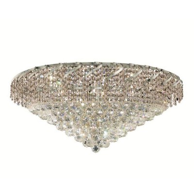 Belenus Chrome Twenty-One Light 30-Inch Flush Mount with Royal Cut Clear Crystal