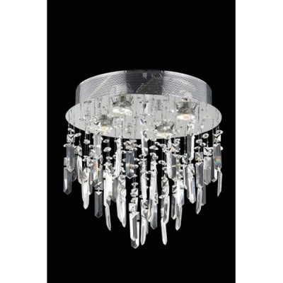 Galaxy Swarovski Elements Crystal Chrome Four Light 14-in Flush Mount Fixture