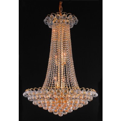 15 Light crystal chandelier golden plated
