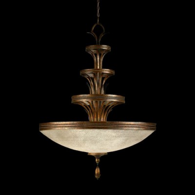 Three-Light Pendant in Variegated Bronze Finish