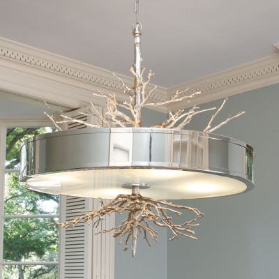 Nickel Twig Four-Light Pendant