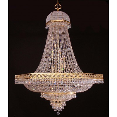 Entryway/ foyer crystal chandelier in gold plated finish