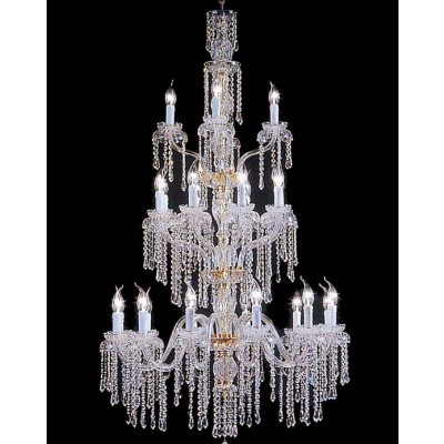 24 Lights Bohemian Crystal chandelier in gold plated finish