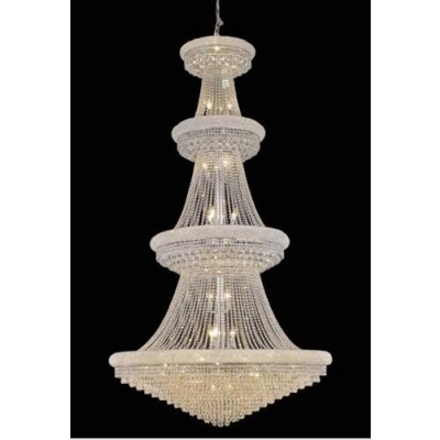 Chrome Forty-Two Light Chandelier with Clear Royal Cut Crystals