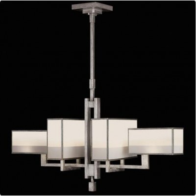 Silver Six-Light Chandelier in Warm Muted Silver Leaf Finish