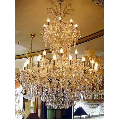 Gold plated Maria Theresa chandelier dressed with chinese number one crystal