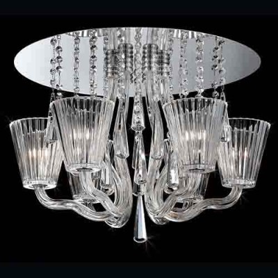  Corato Chrome Six-Light 21.25-Inch Wide Flush Mount with Clear Glass