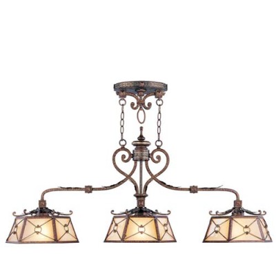 Bristol Manor Palacial Bronze Three-Light Island Fixture